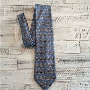 Ermenegildo Zegna Blue and Gray Patterned Tie